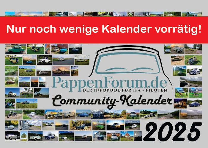 PappenForum.de Community Kalender 2025 A3, Querformat / IFA Sachsenring Trabant Kalender 2025