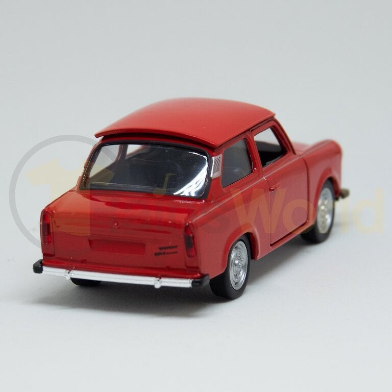 Trabant 601 Limousine Modellauto, rot, 11cm lang, Aufziehfunktion, bewegliche Teile