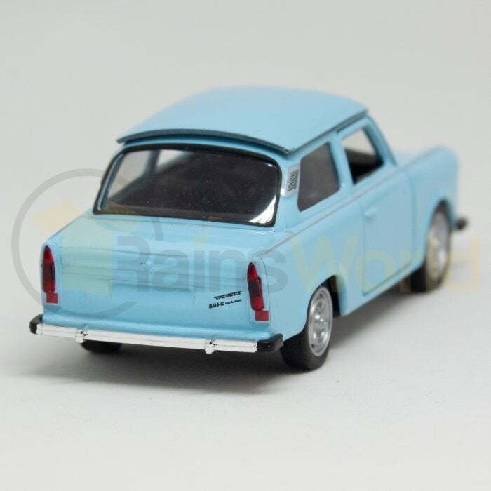 Trabant 601 Limousine Modellauto, himmelblau, 11cm lang, Aufziehfunktion, bewegliche Teile