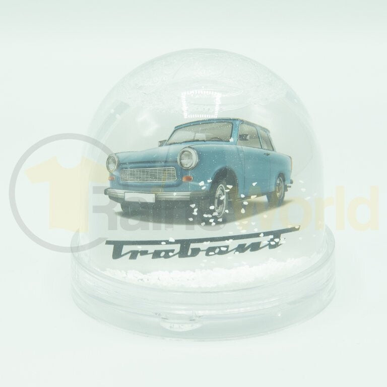 Schneekugel Himmelblauer Trabant, Schnee