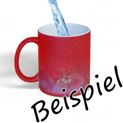 Kaffeepott Glitzer Zaubertasse, matt rot