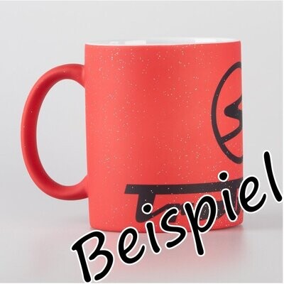 Kaffeepott Glitzer Zaubertasse, matt rot
