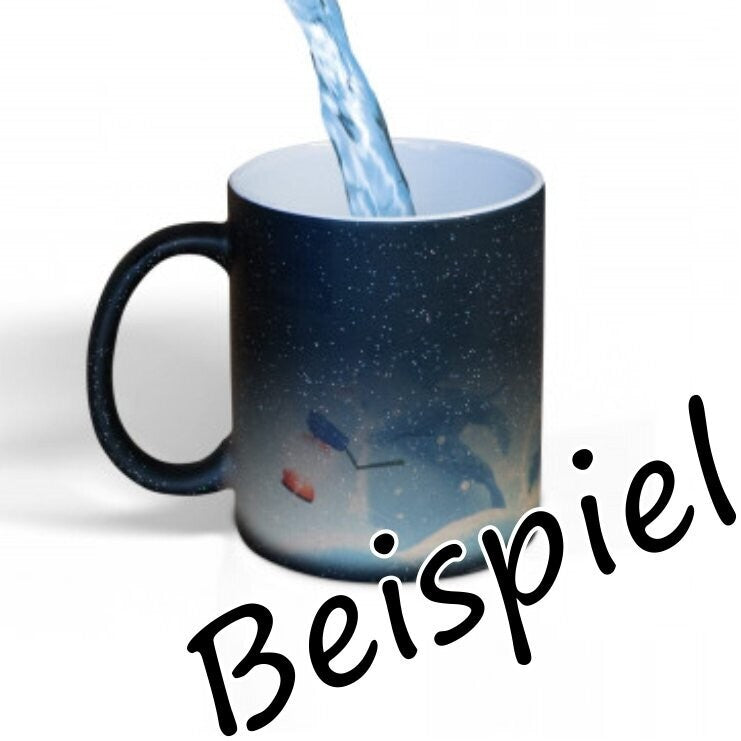 Kaffeepott Glitzer Zaubertasse, matt schwarz