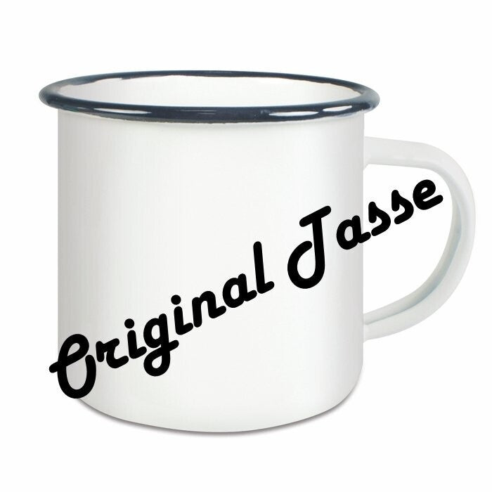 Emailletasse / Tasse IFA Trabant Ich mochte schon als Kind kein Blechspielzeug!