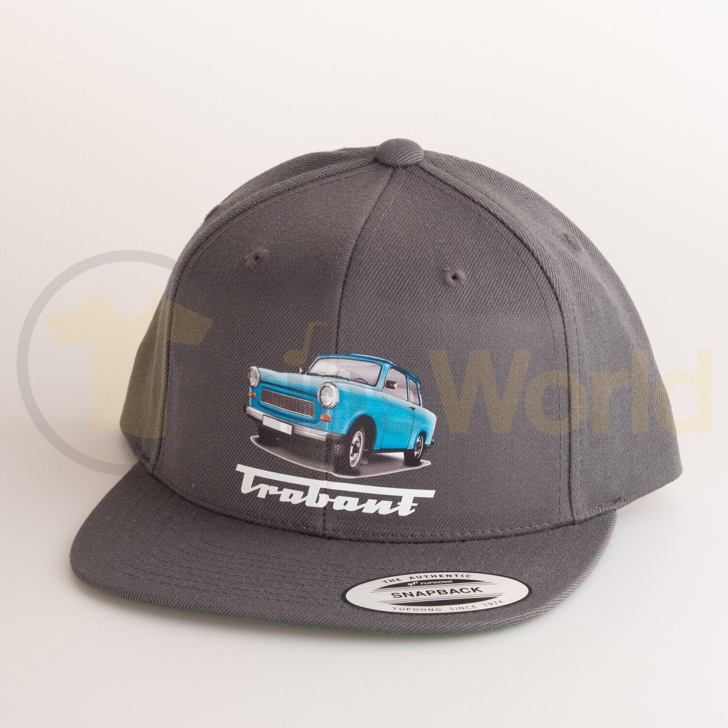 Snapback, Cap Sachsenring - himmelblauer Trabant, dunkelgrau