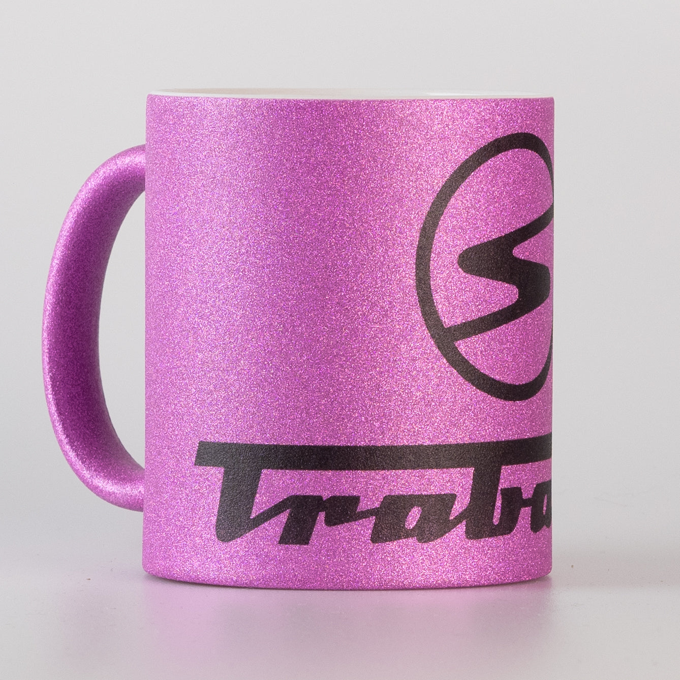 Glittertasse, Glitzertasse Sachsenring Trabant, lila