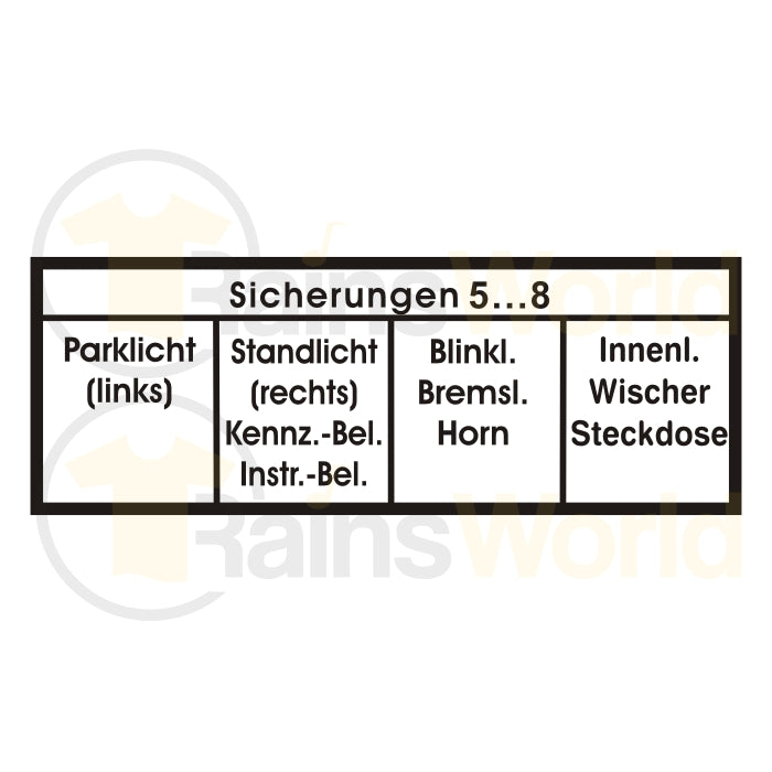 Abziehbild Trabant Sicherungen 5...8