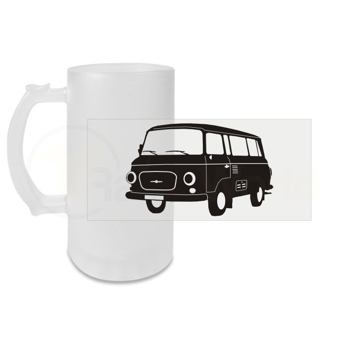 Bierkrug Barkas Bus Glasbierkrug