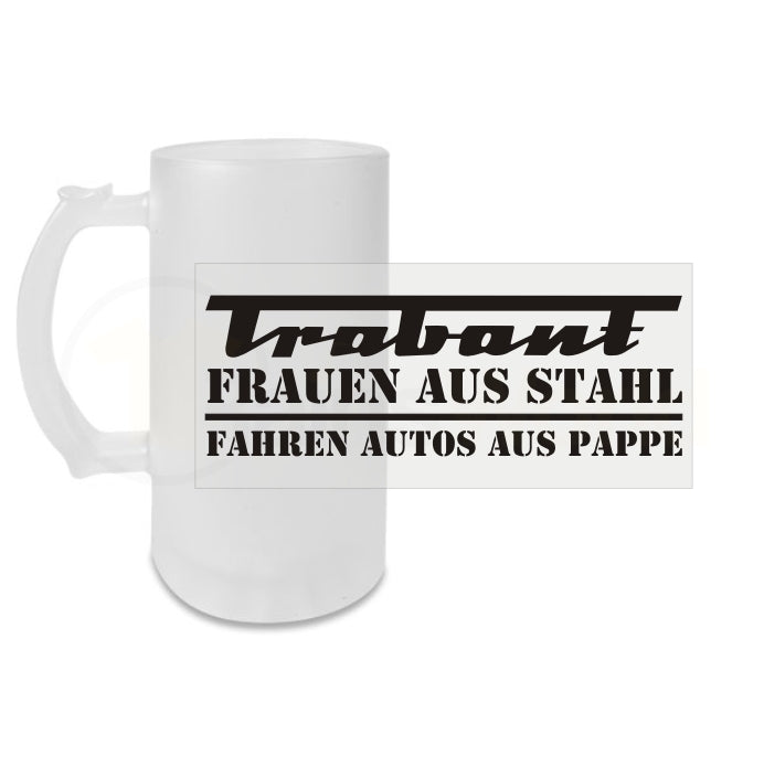 Bierkrug Trabant Frauen aus Stahl, fahren Autos aus Pappe Glasbierkrug