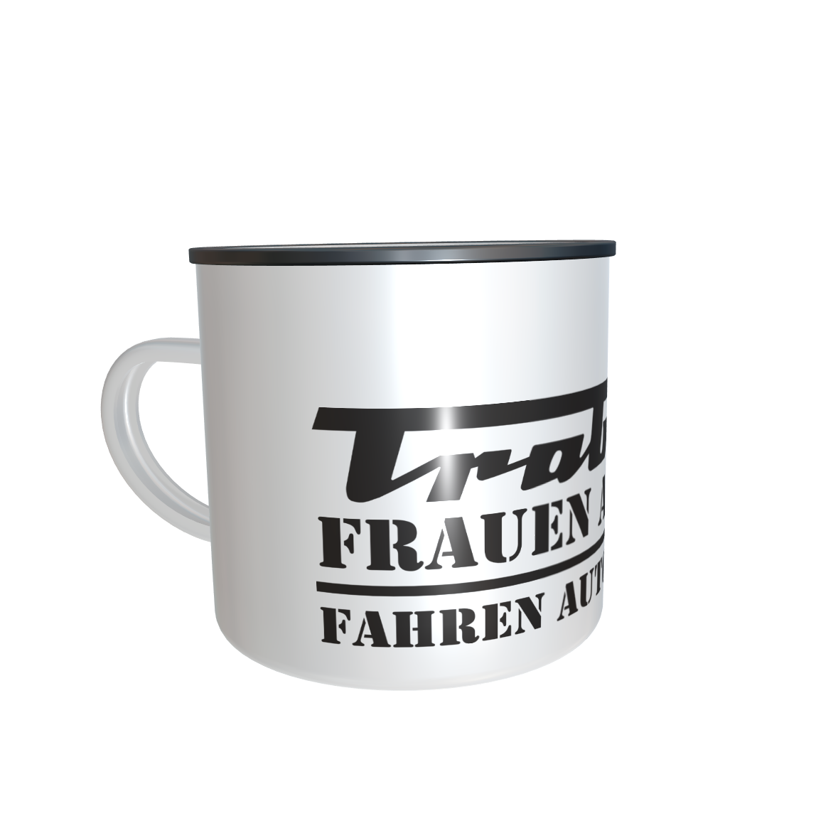 Emailletasse / Tasse IFA Trabant Frauen aus Stahl, fahren Autos aus Pappe