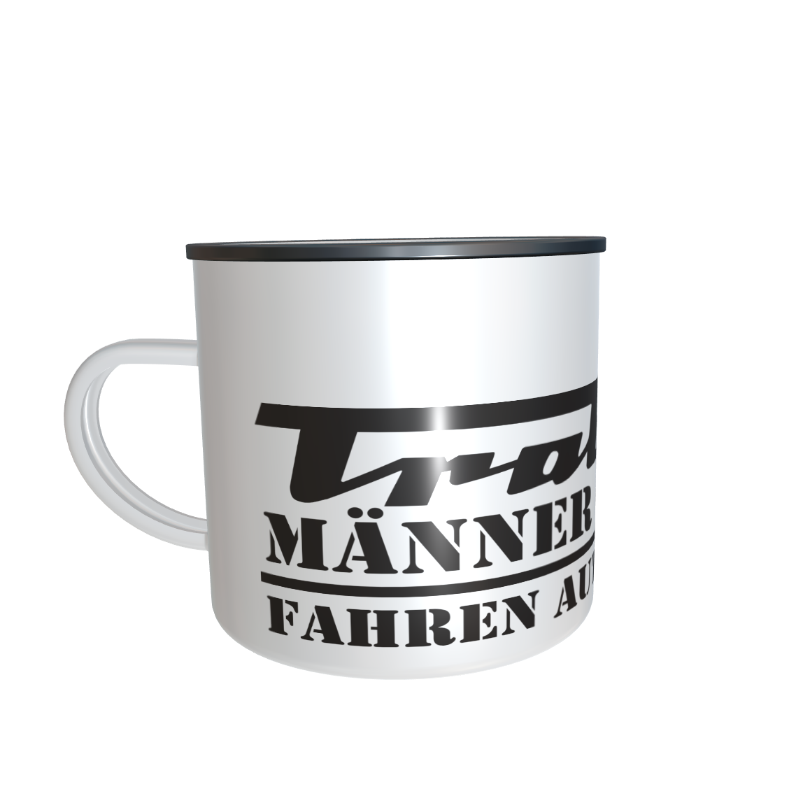 Emailletasse / Tasse IFA Trabant Männer aus Stahl, fahren Autos aus Pappe