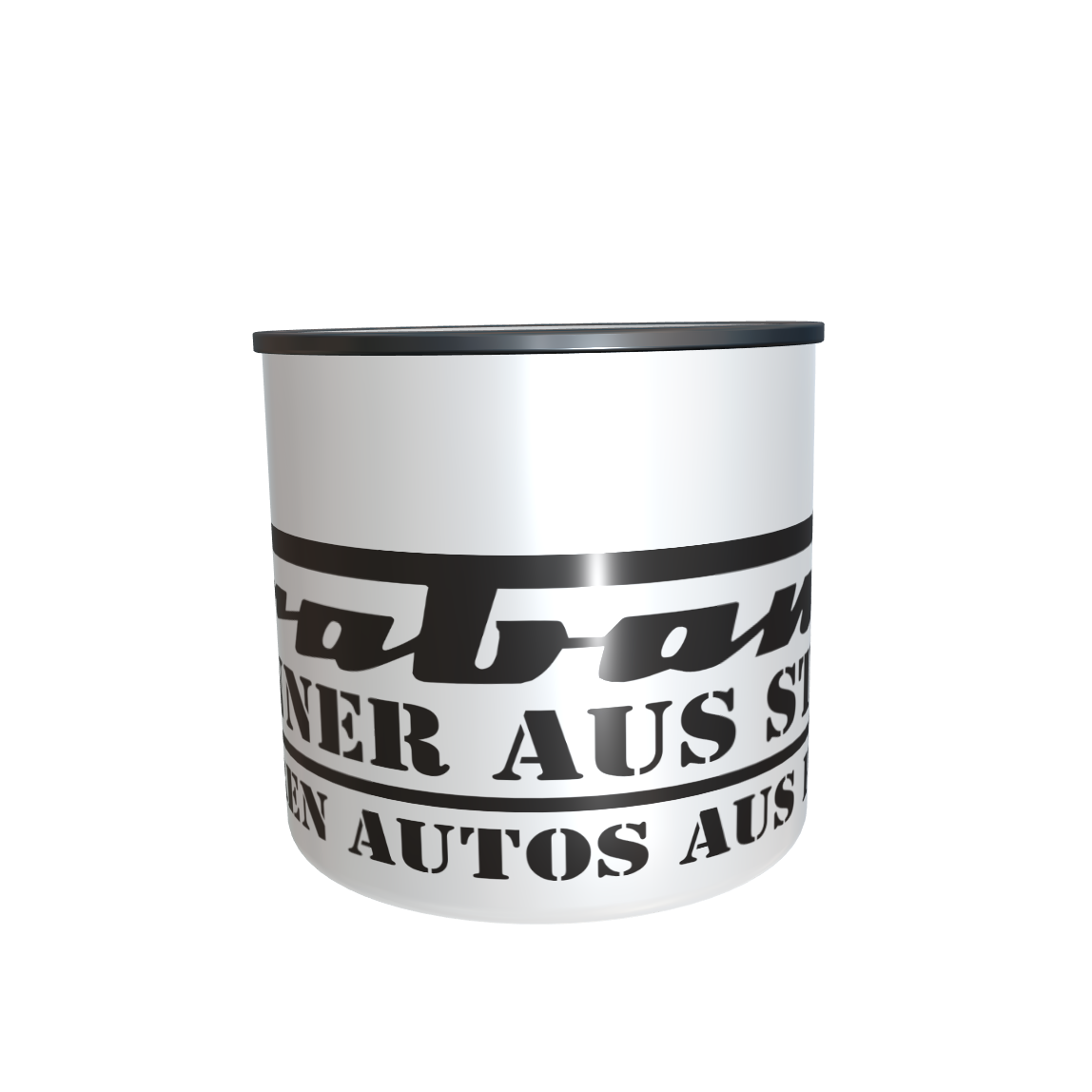 Emailletasse / Tasse IFA Trabant Männer aus Stahl, fahren Autos aus Pappe