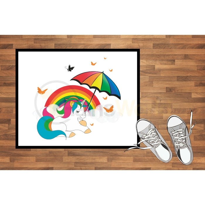 Fußmatte Einhorn, personalisierbar mit eigenem Namen, Wunschtext