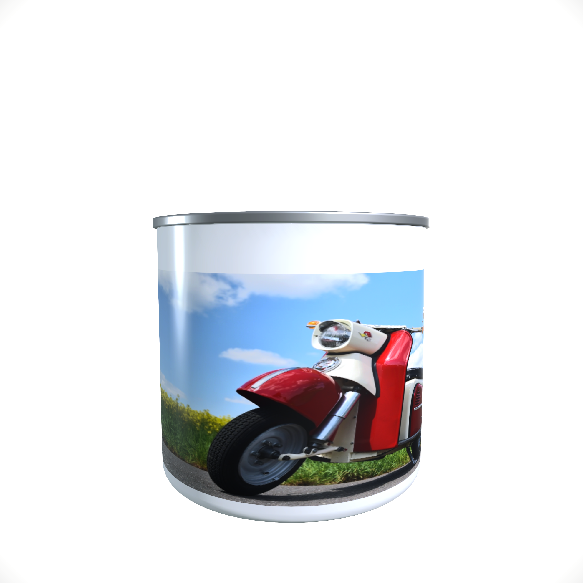 Emailletasse / Tasse IWL Troll DDR Motorroller