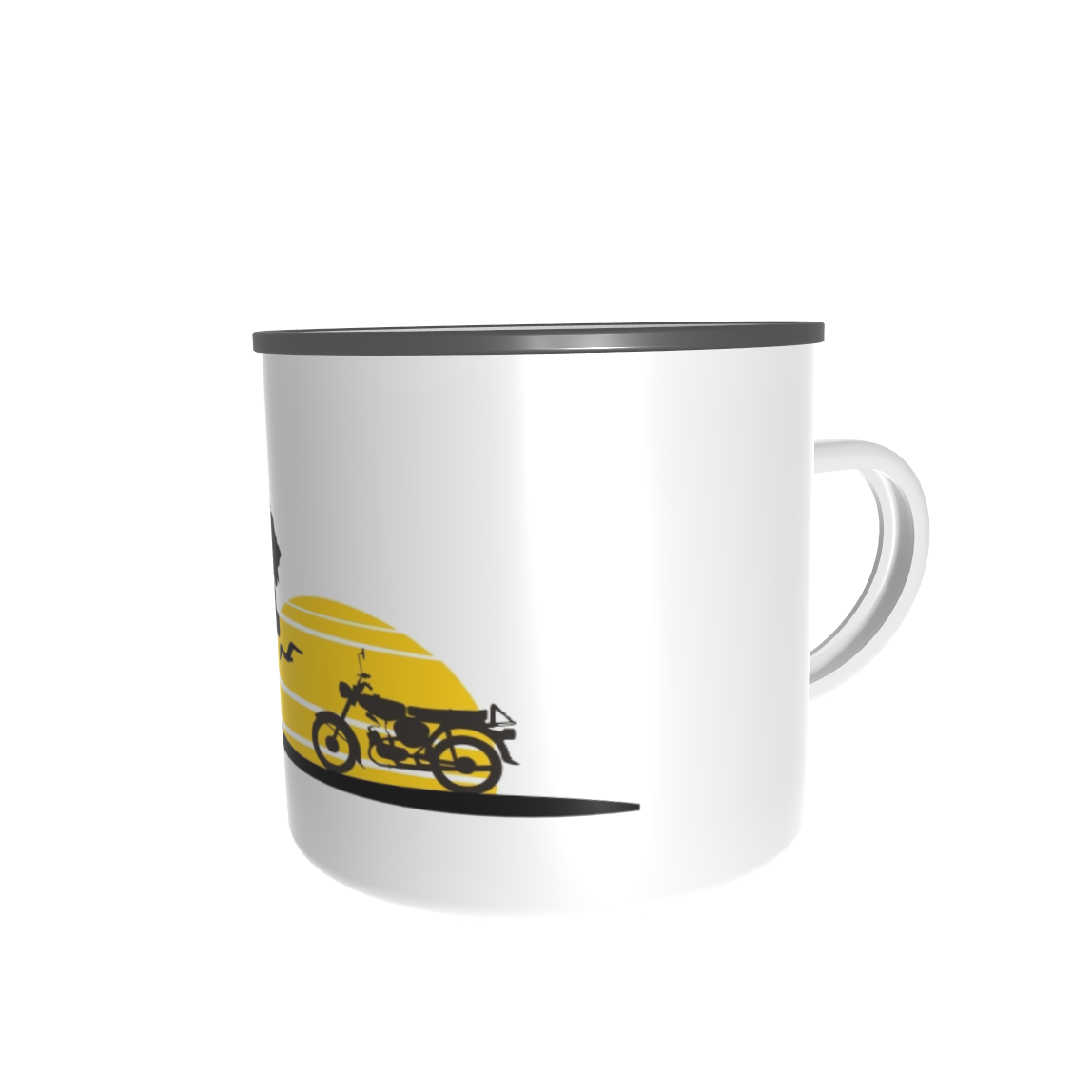 Emailletasse / Tasse IFA Simson S51 Sonnenuntergang