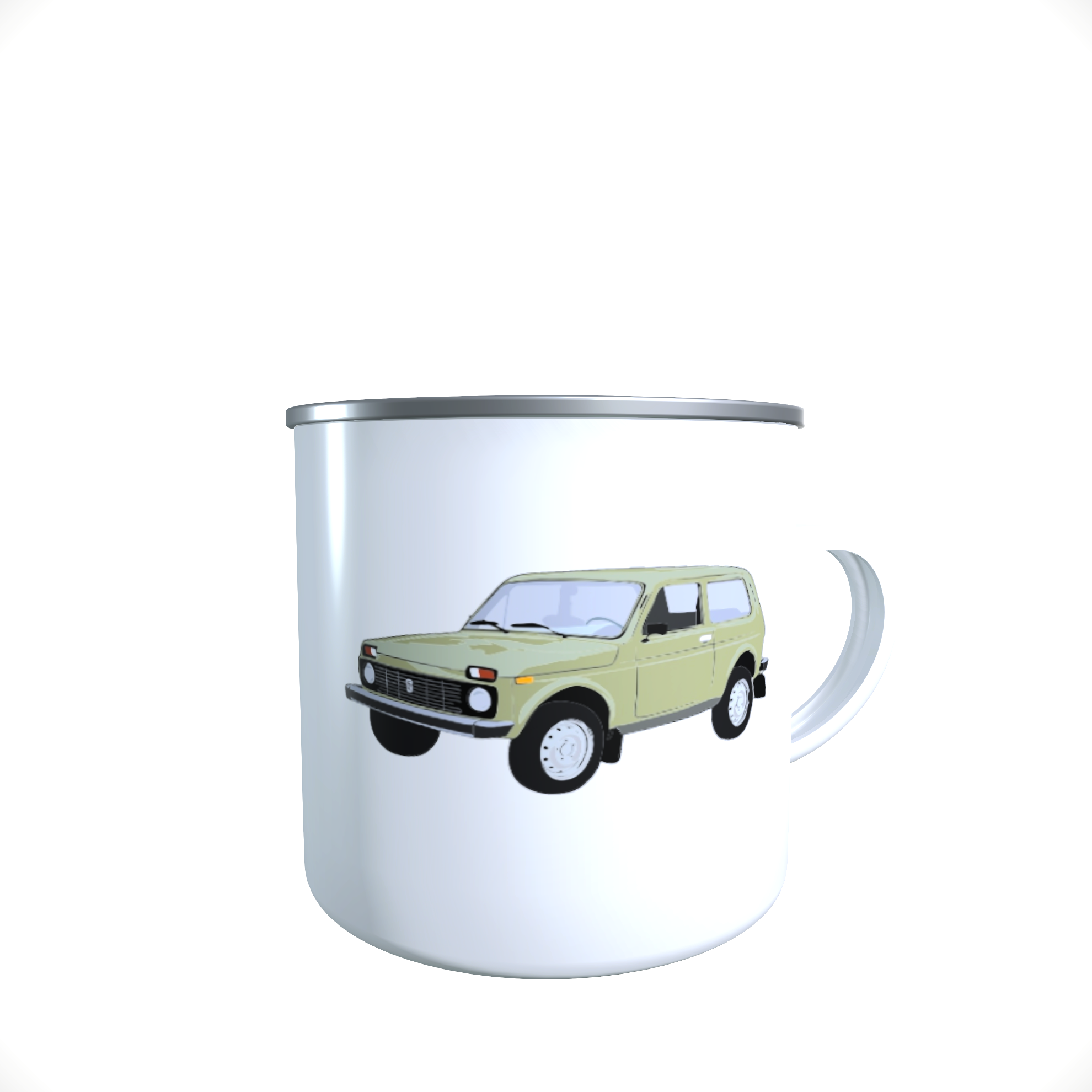 Emailletasse / Tasse Lada Niva, farbig