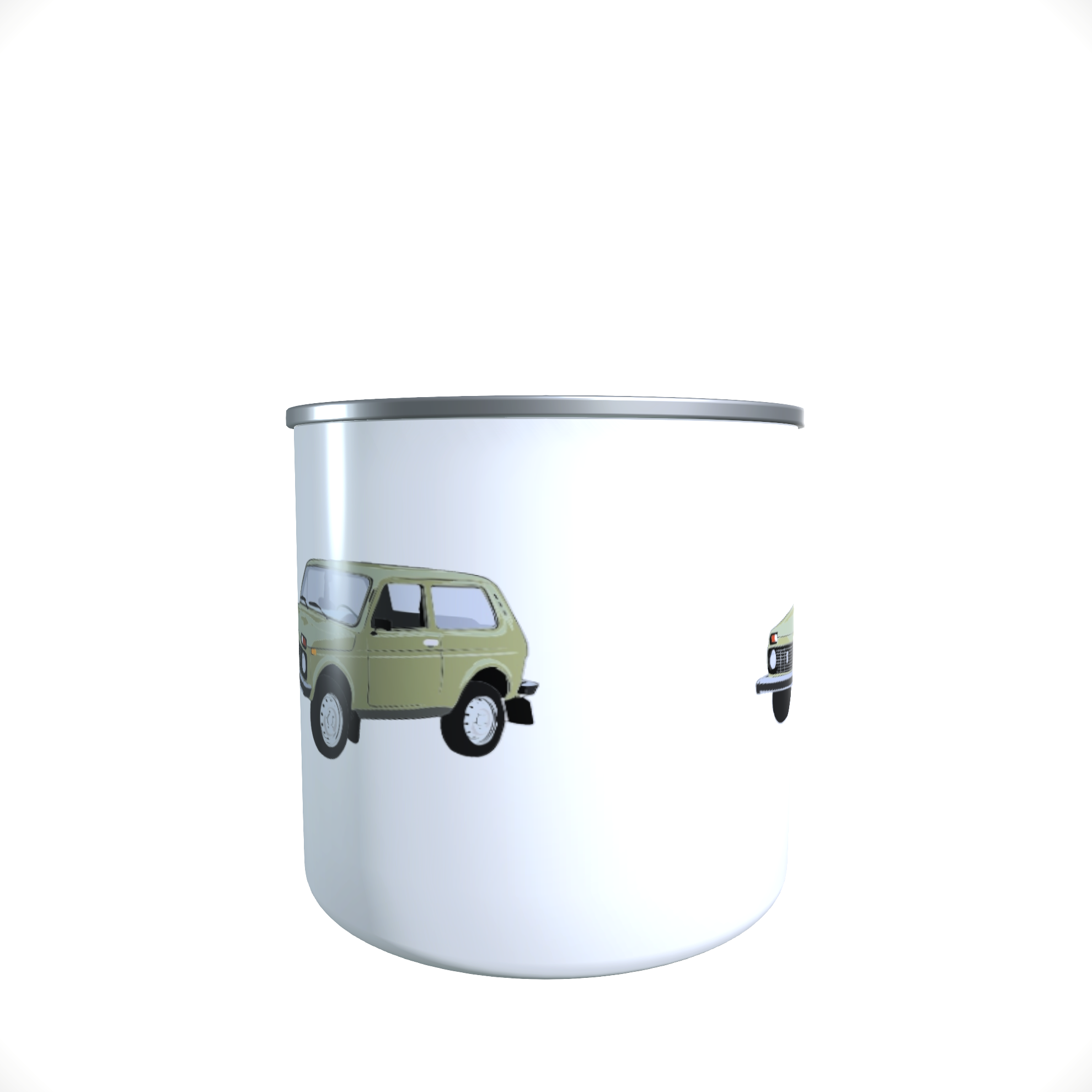 Emailletasse / Tasse Lada Niva, farbig