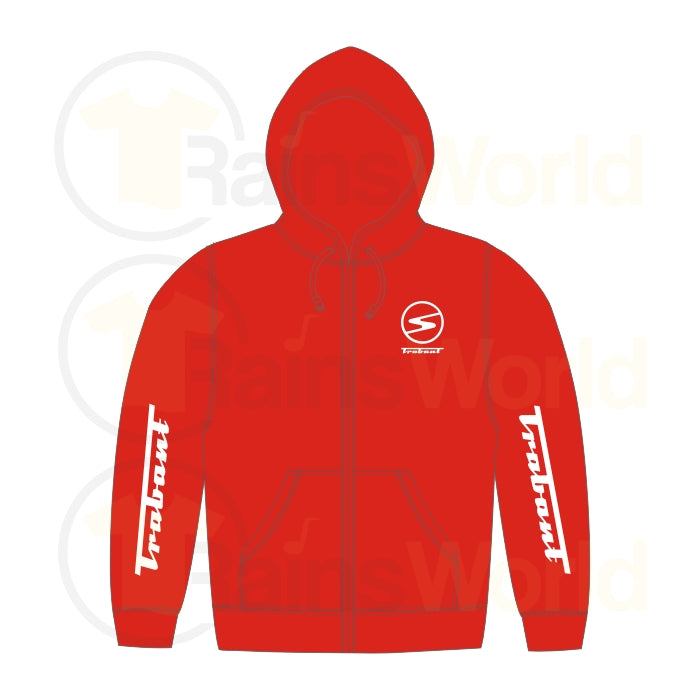 Kapuzen Sweatjacke / Jacke Trabant Sachsenring, rot-weiss