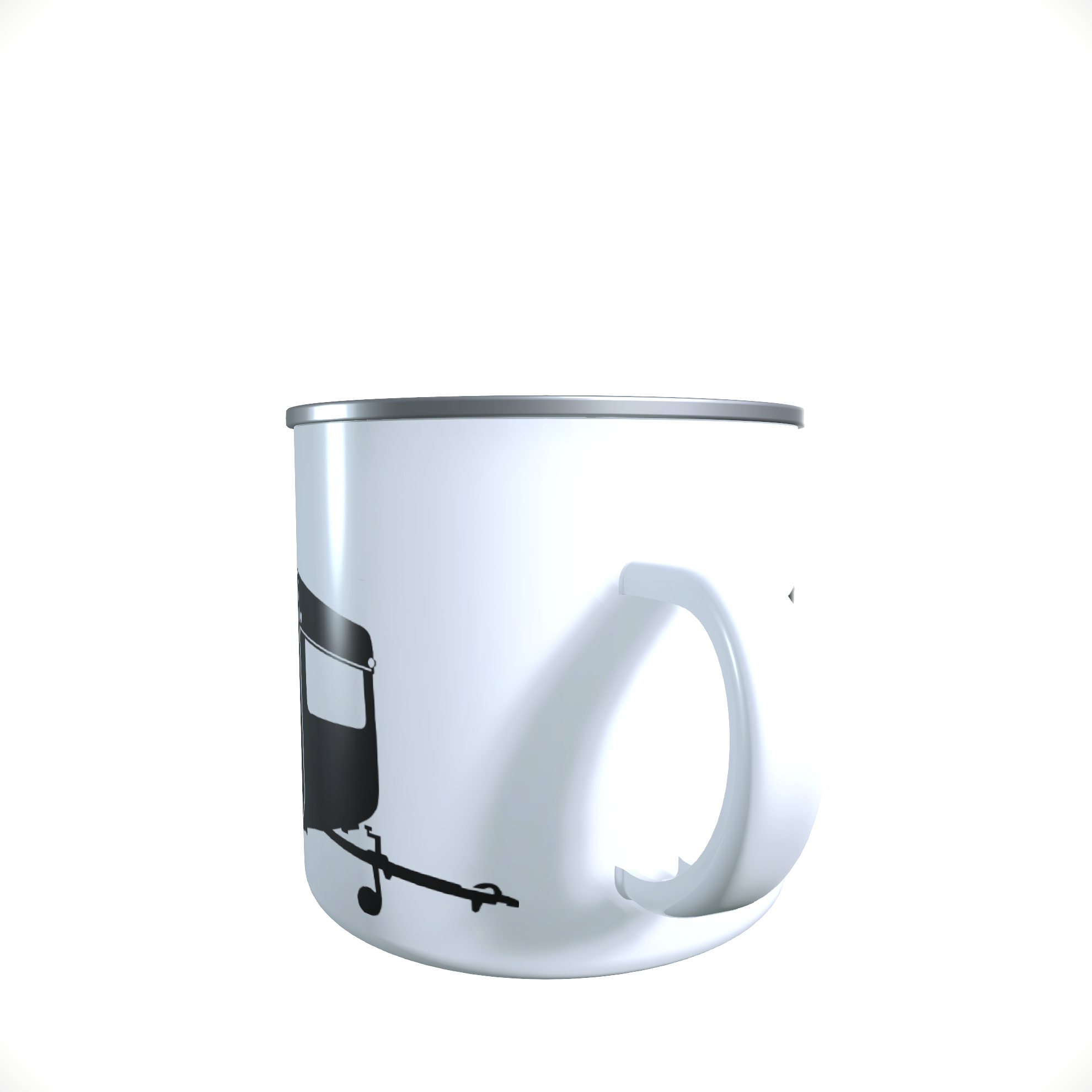 Emailletasse / Tasse IFA DDR Wohnwagen Weferlinger