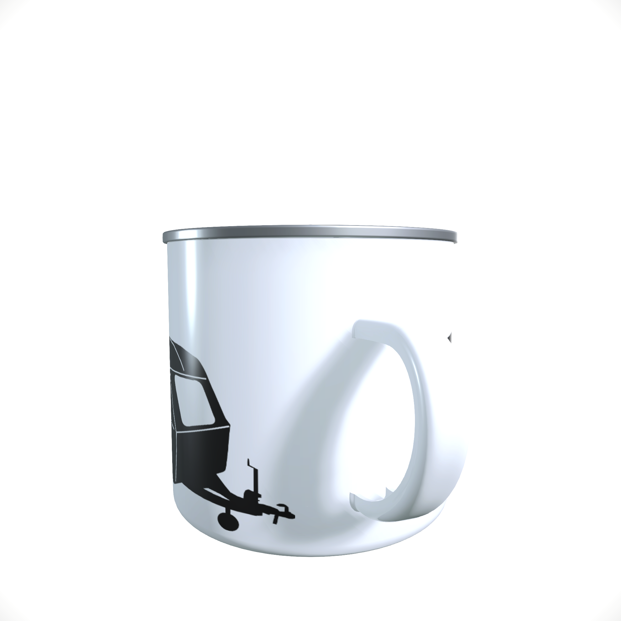 Emailletasse / Tasse QEK 325 DDR Wohnwagen