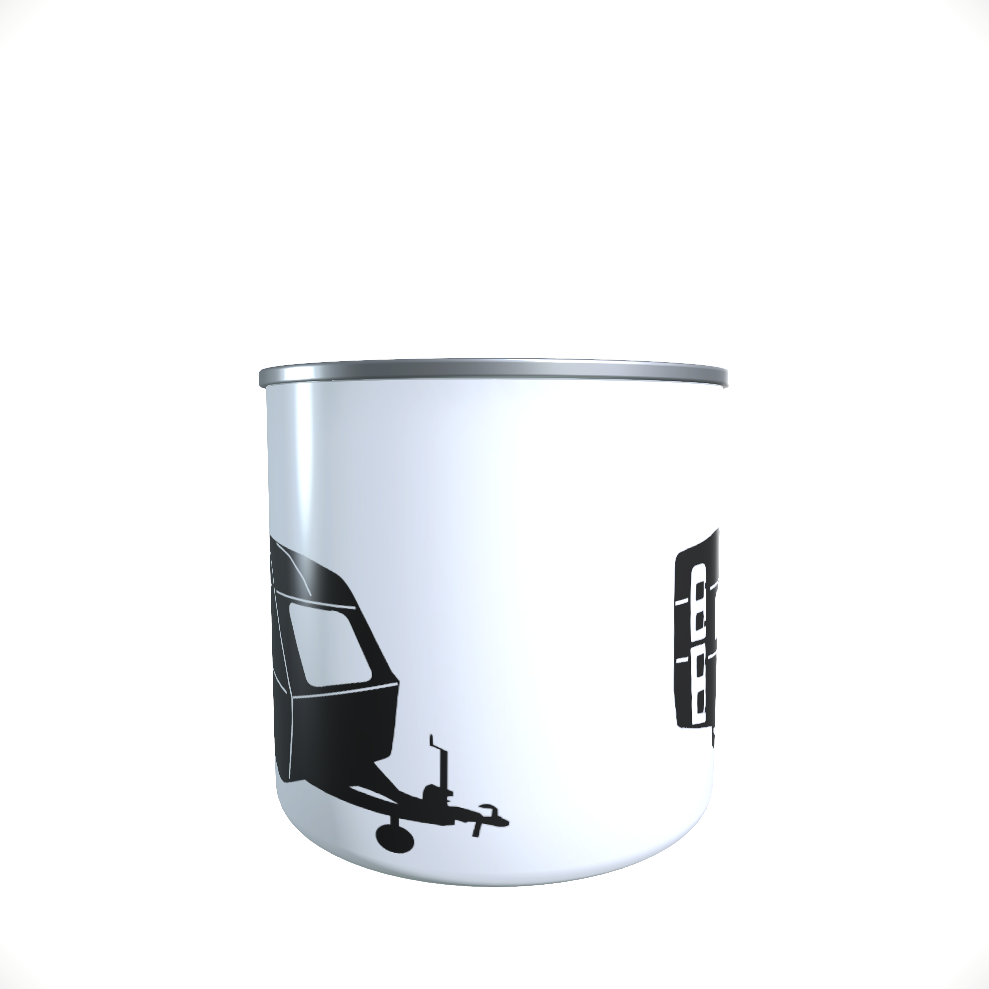 Emailletasse / Tasse QEK 325 DDR Wohnwagen