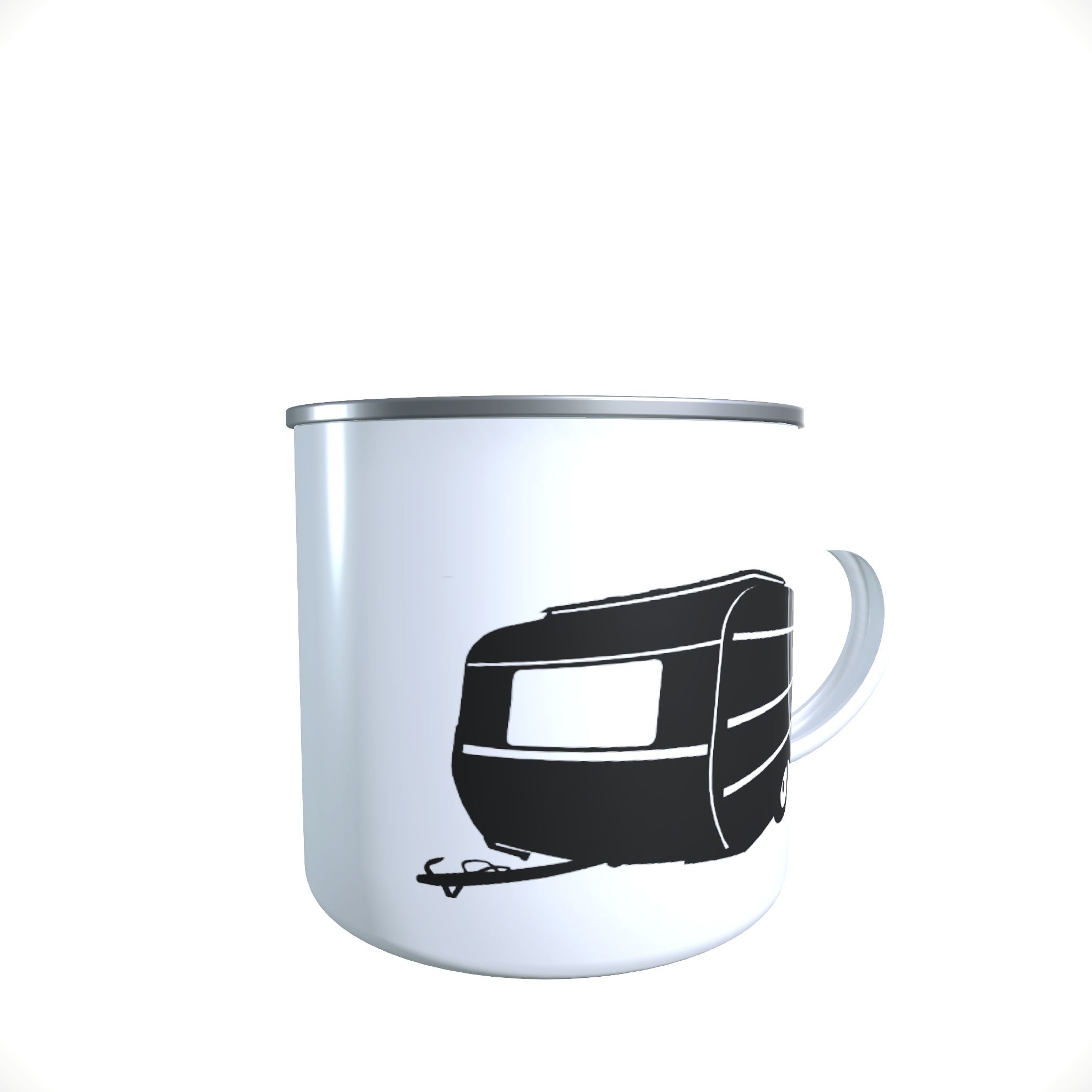 Emailletasse / Tasse QEK Junior DDR Wohnwagen