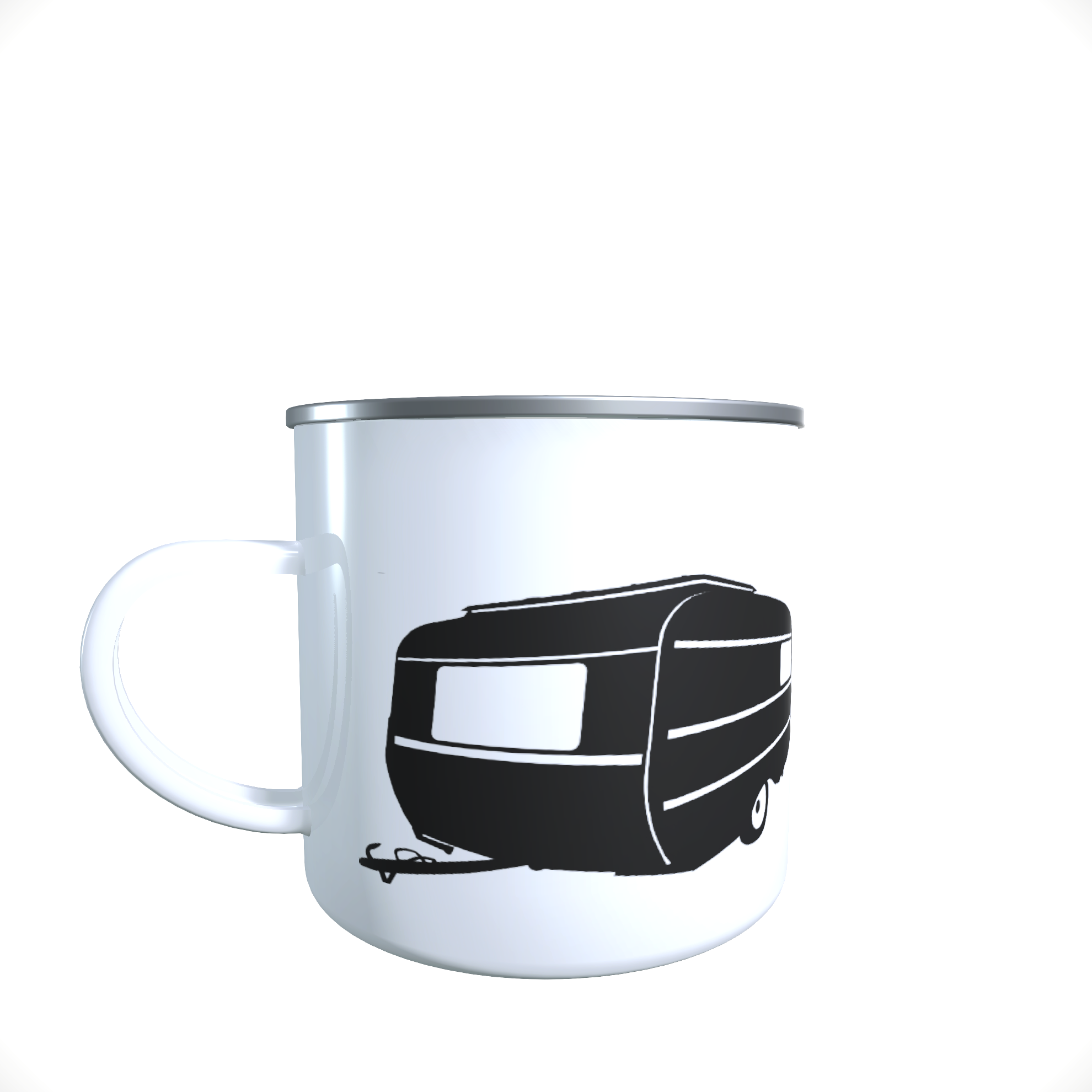 Emailletasse / Tasse QEK Junior DDR Wohnwagen