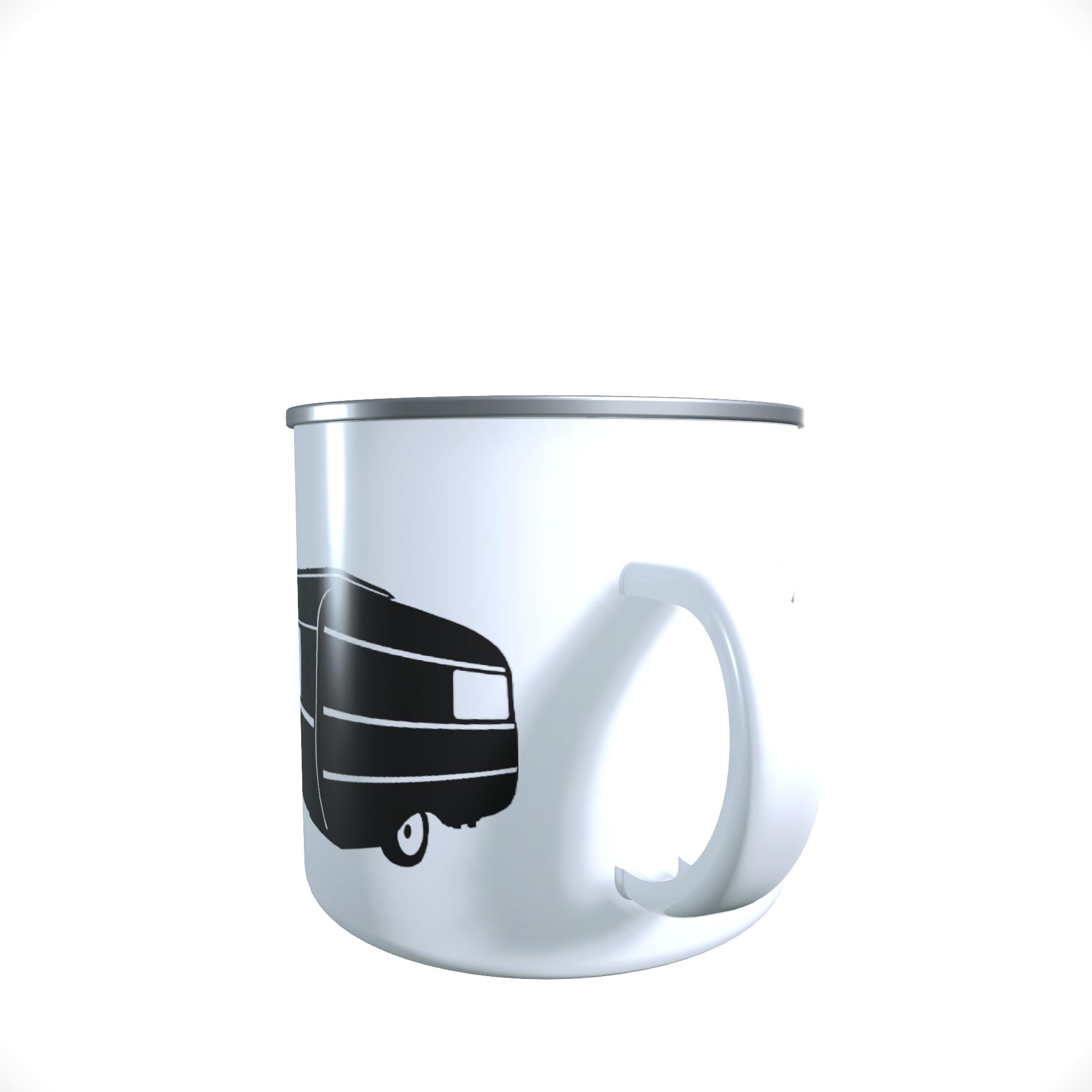 Emailletasse / Tasse QEK Junior DDR Wohnwagen