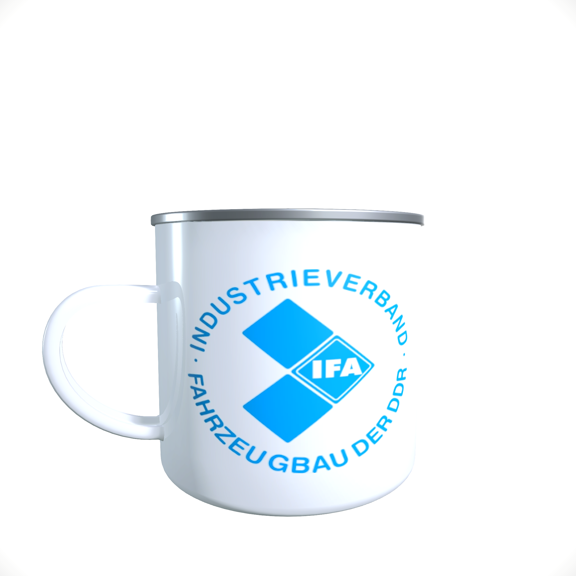 Emailletasse / Tasse IFA Industrieverband Fahrzeugbau der DDR