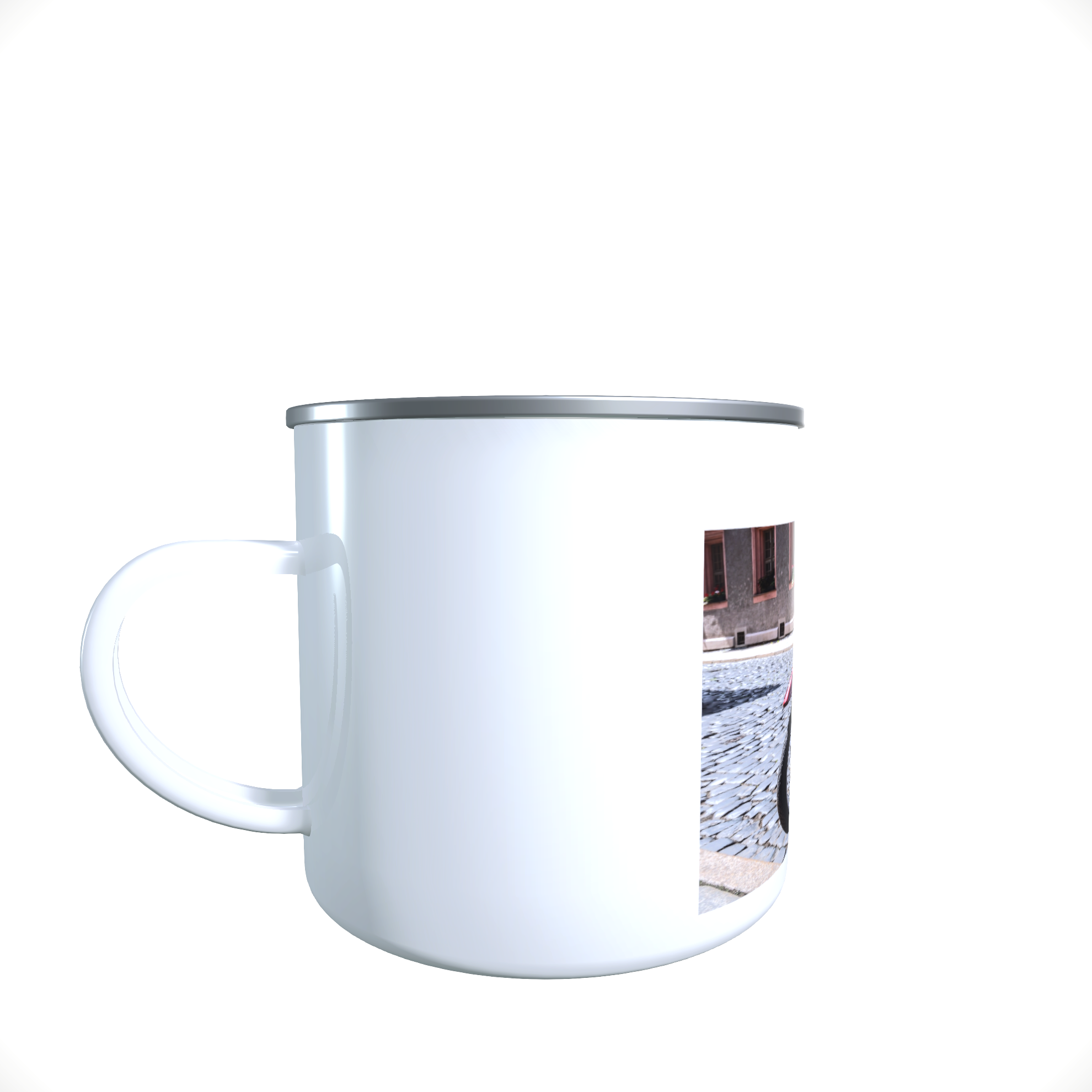 Emailletasse / Tasse Simson Star Foto DDR