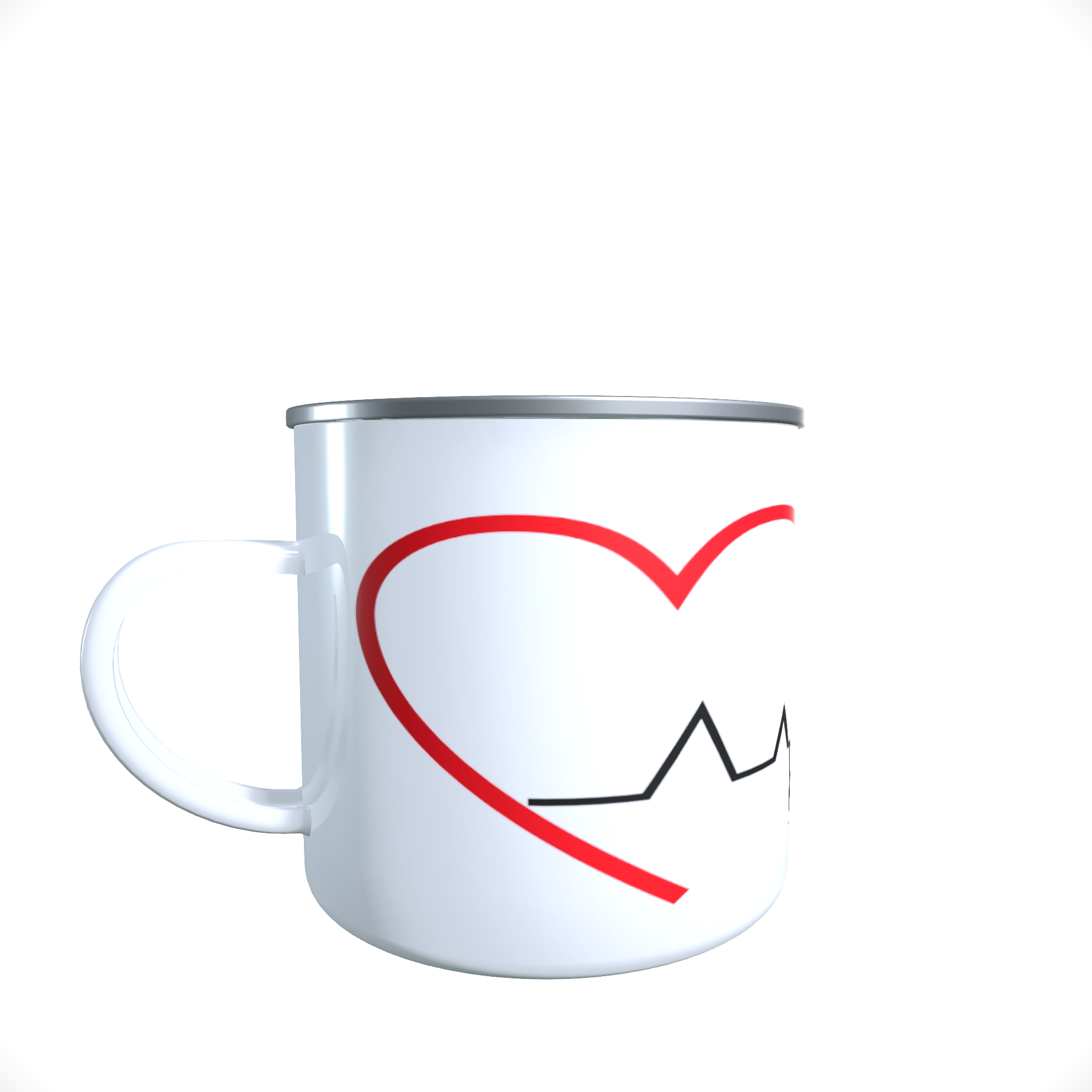 Emailletasse / Tasse IFA Simson Star Herzschlag