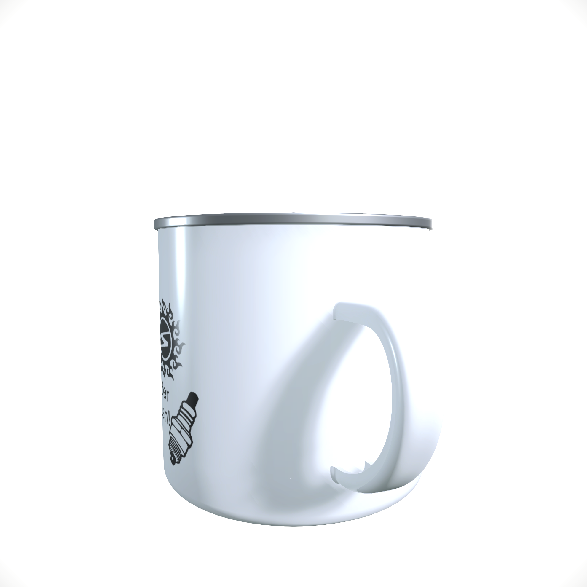 Emailletasse / Tasse IFA Trabant Die Kraft der zwei Kerzen