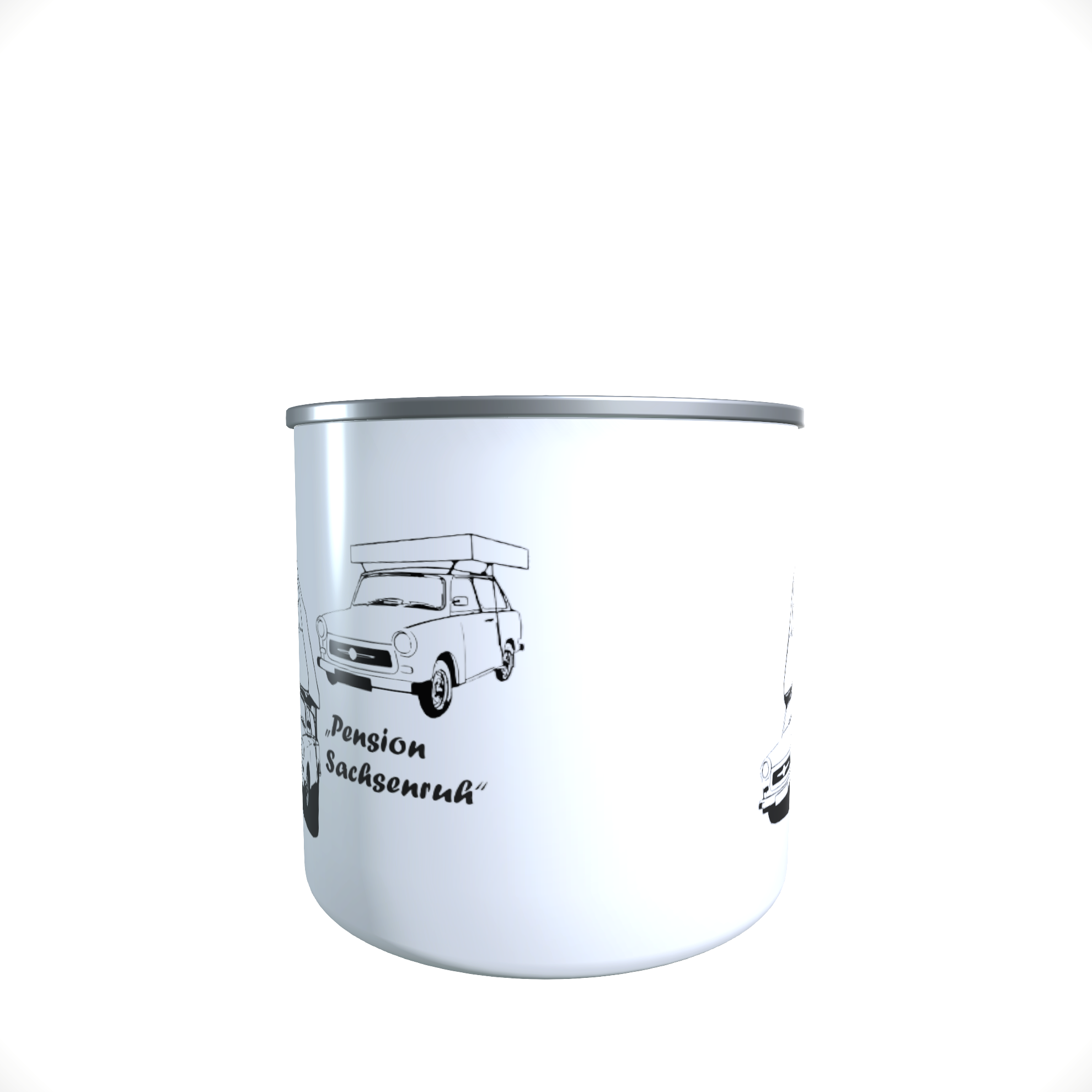 Emailletasse / Tasse IFA Trabant Pension Sachsenruh
