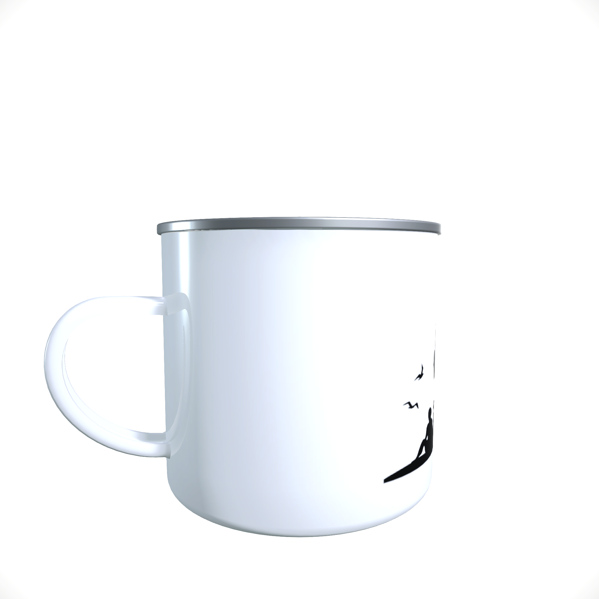 Emailletasse / Tasse IFA Trabant Sonnenuntergang