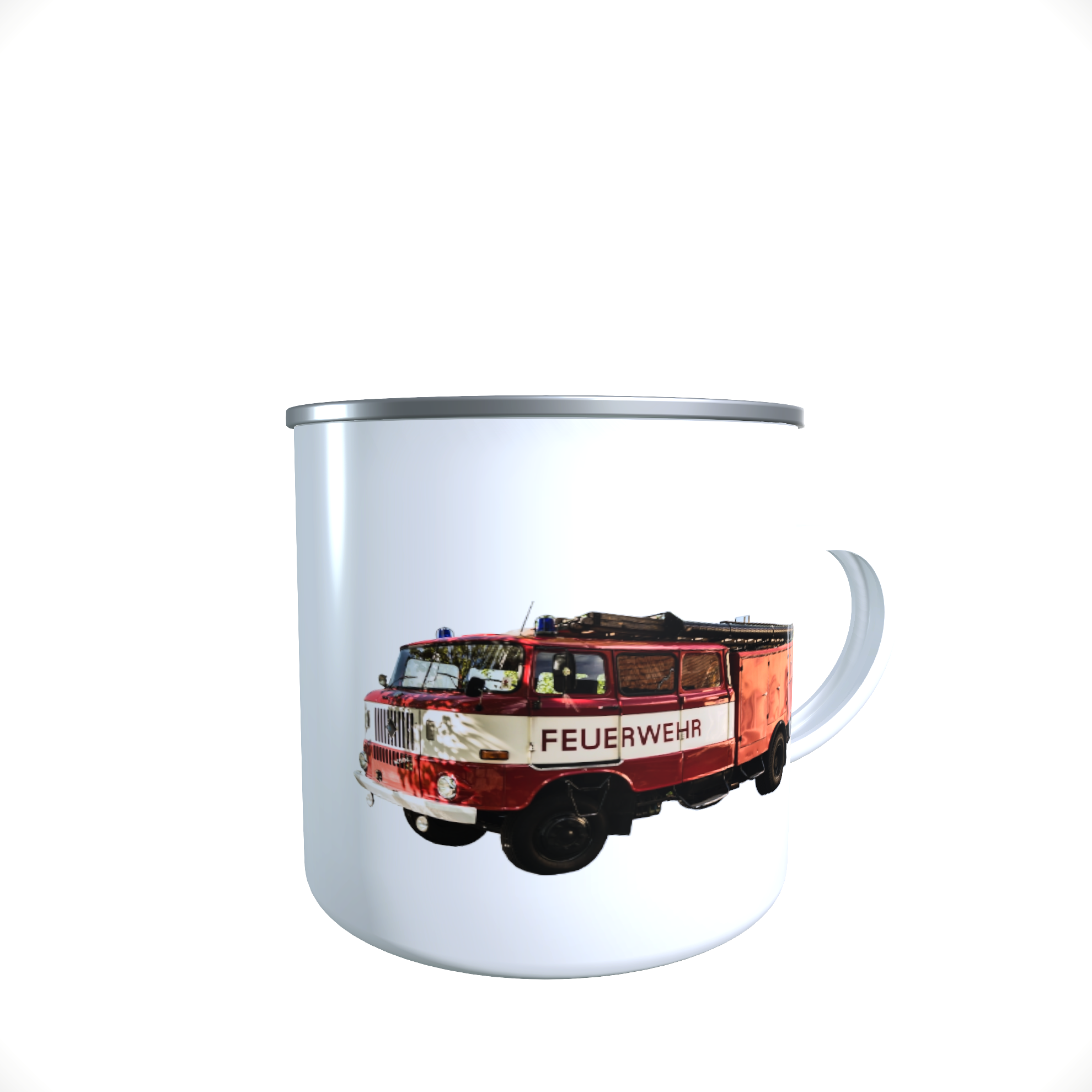 Emailletasse / Tasse W50 Feuerwehr