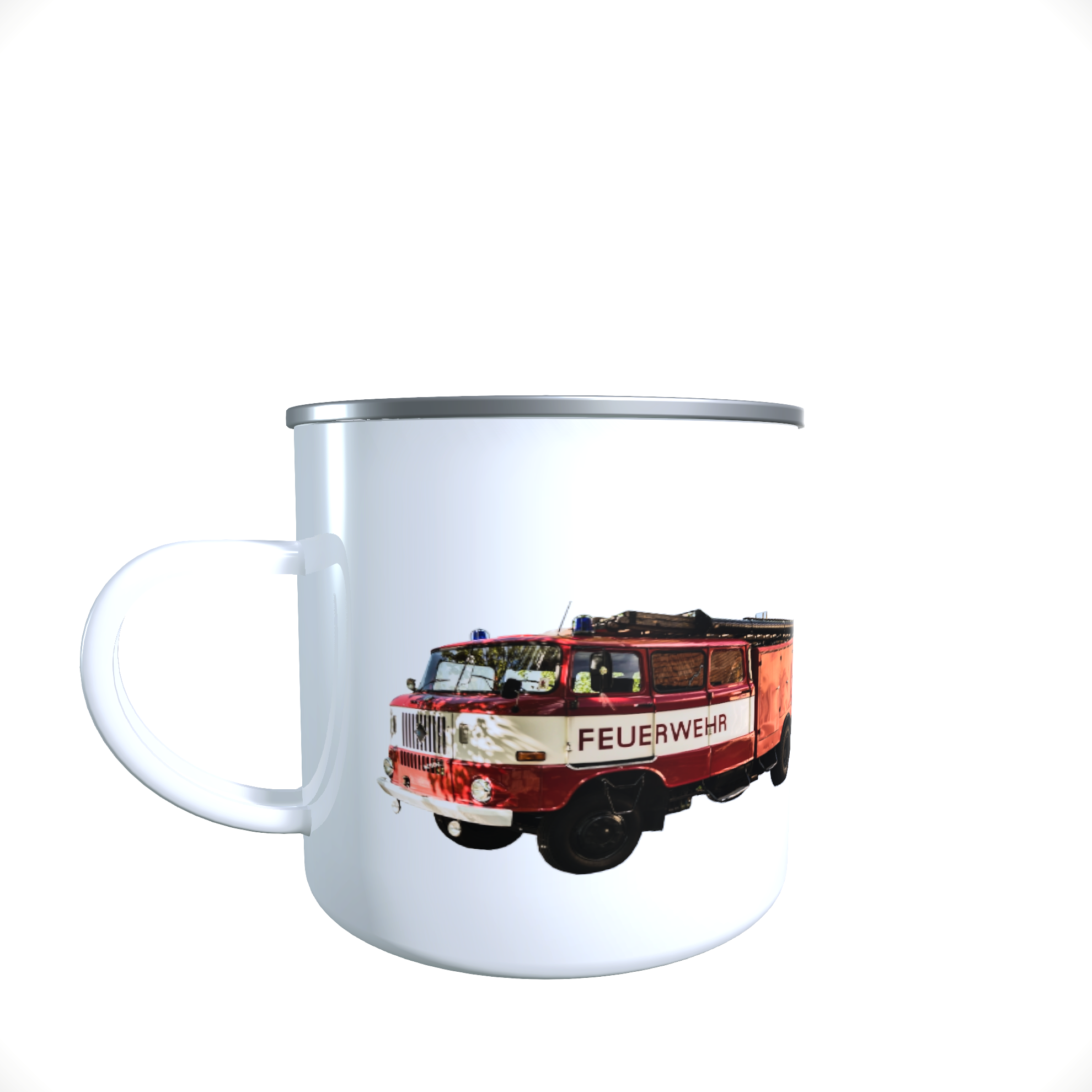 Emailletasse / Tasse W50 Feuerwehr