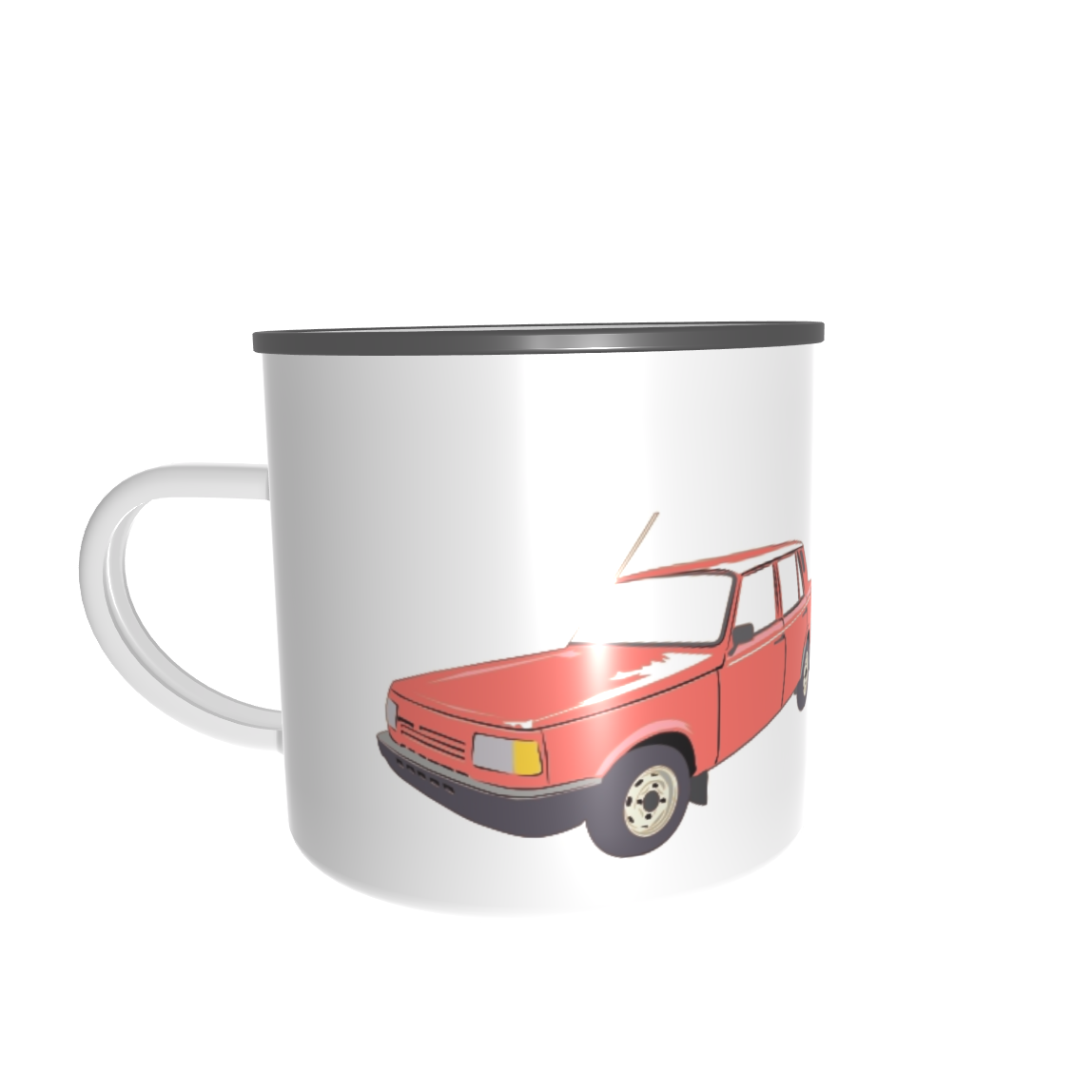 Emailletasse / Tasse IFA Wartburg 1.3