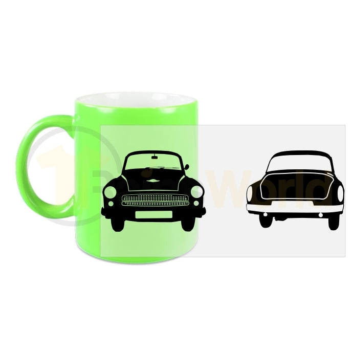 Neon Tasse, Kaffeepott Wartburg 311, neongrün