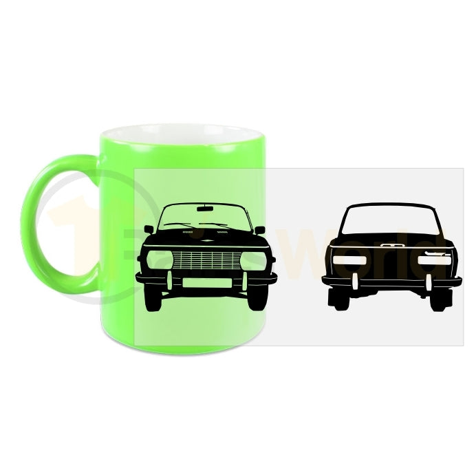 Neon Tasse, Kaffeepott Wartburg 353 , neongrün