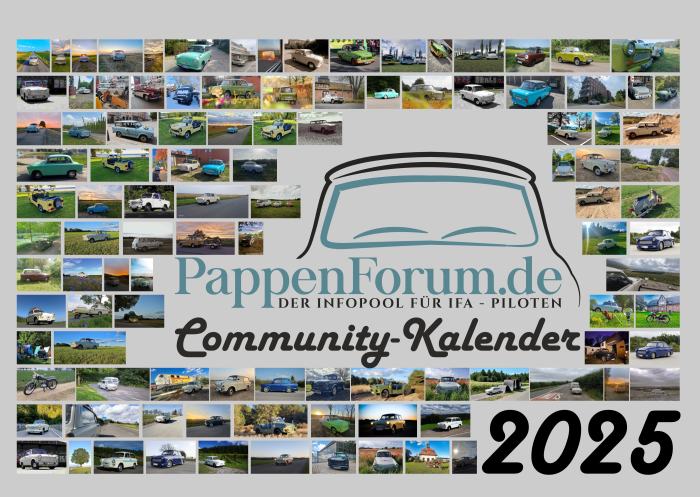 PappenForum.de Community Kalender 2025 A3, Querformat / IFA Sachsenring Trabant Kalender 2025