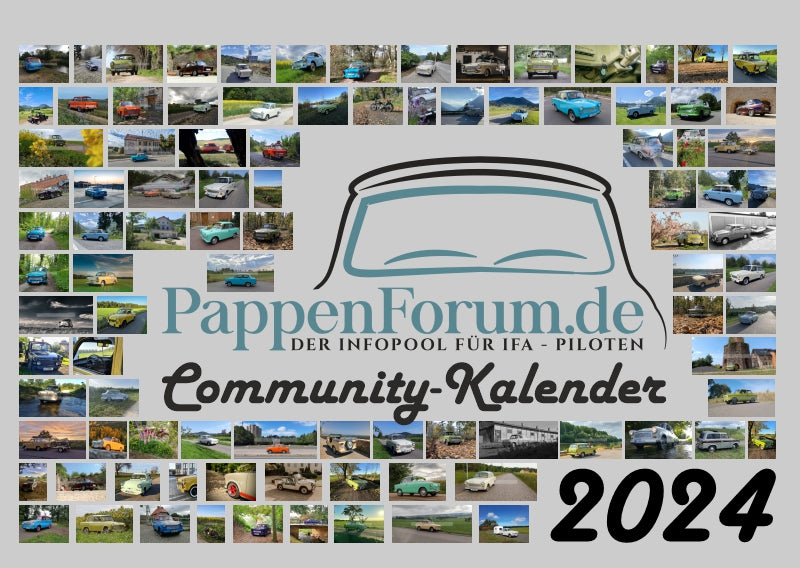 PappenForum.de Community Kalender 2024 A3, Querformat / IFA Sachsenring Trabant Kalender 2024
