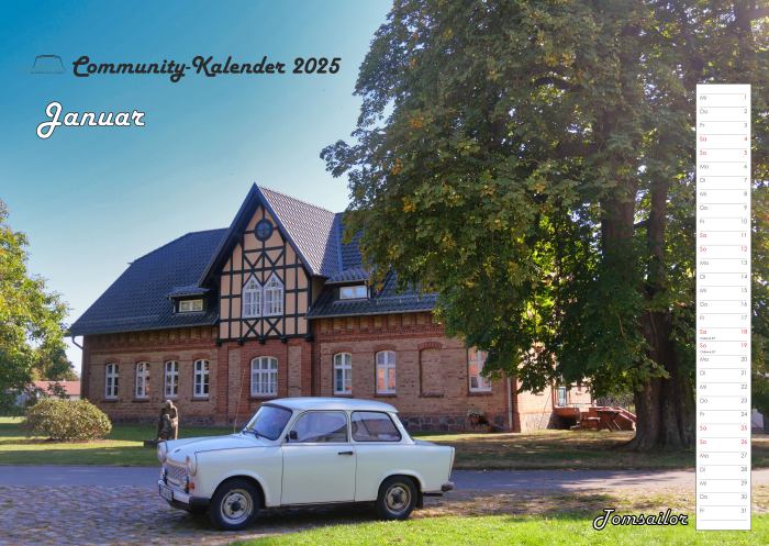 PappenForum.de Community Kalender 2025 A3, Querformat / IFA Sachsenring Trabant Kalender 2025