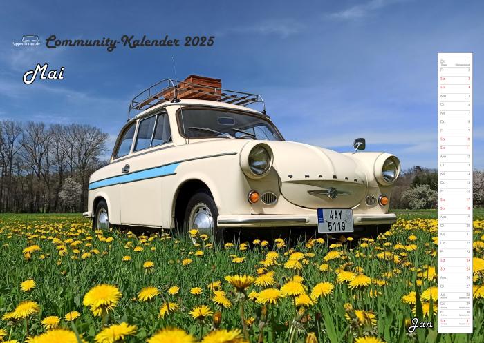 PappenForum.de Community Kalender 2025 A3, Querformat / IFA Sachsenring Trabant Kalender 2025