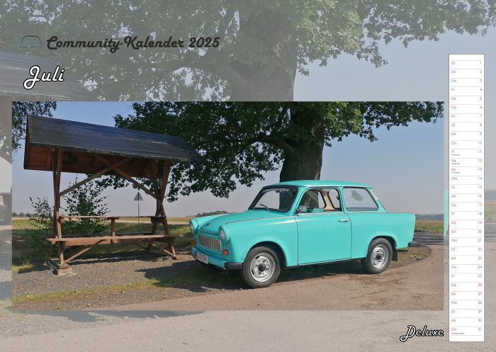 PappenForum.de Community Kalender 2025 A3, Querformat / IFA Sachsenring Trabant Kalender 2025