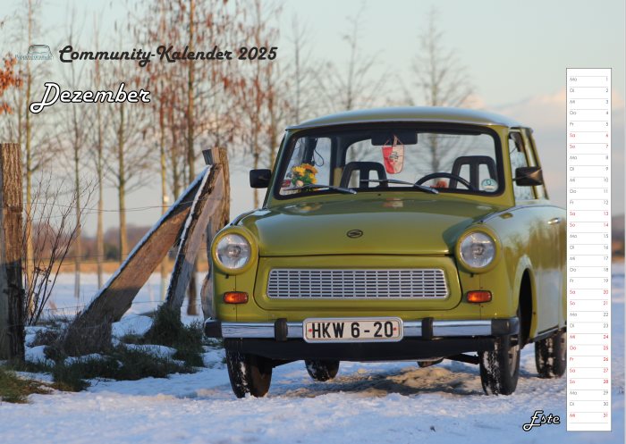 PappenForum.de Community Kalender 2025 A3, Querformat / IFA Sachsenring Trabant Kalender 2025