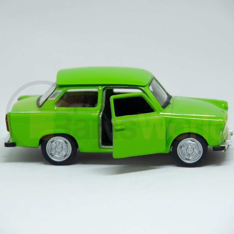 Trabant 601 Limousine Modellauto, grün, 11cm lang, Aufziehfunktion, bewegliche Teile