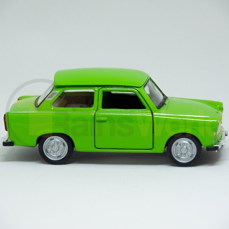 Trabant 601 Limousine Modellauto, grün, 11cm lang, Aufziehfunktion, bewegliche Teile