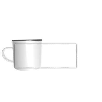 Kaffeepott Emailletasse online gestalten mit Ihrem Foto, weiß