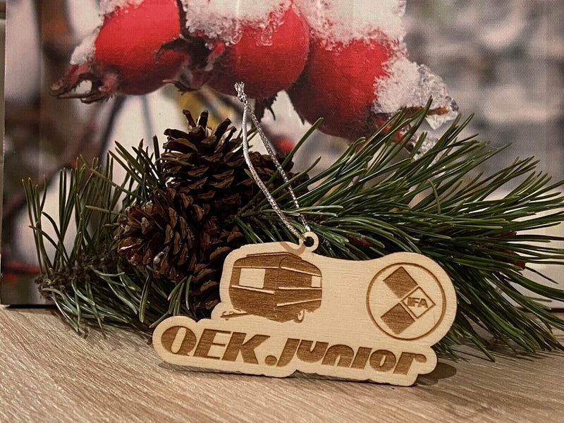 Deko Holz-Anhänger QEK Junior Logo