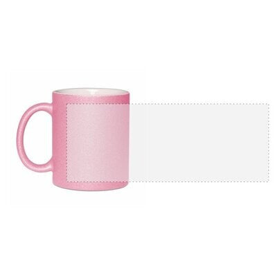 Kaffeepott Glittertasse, Glitzertasse rosa / pink